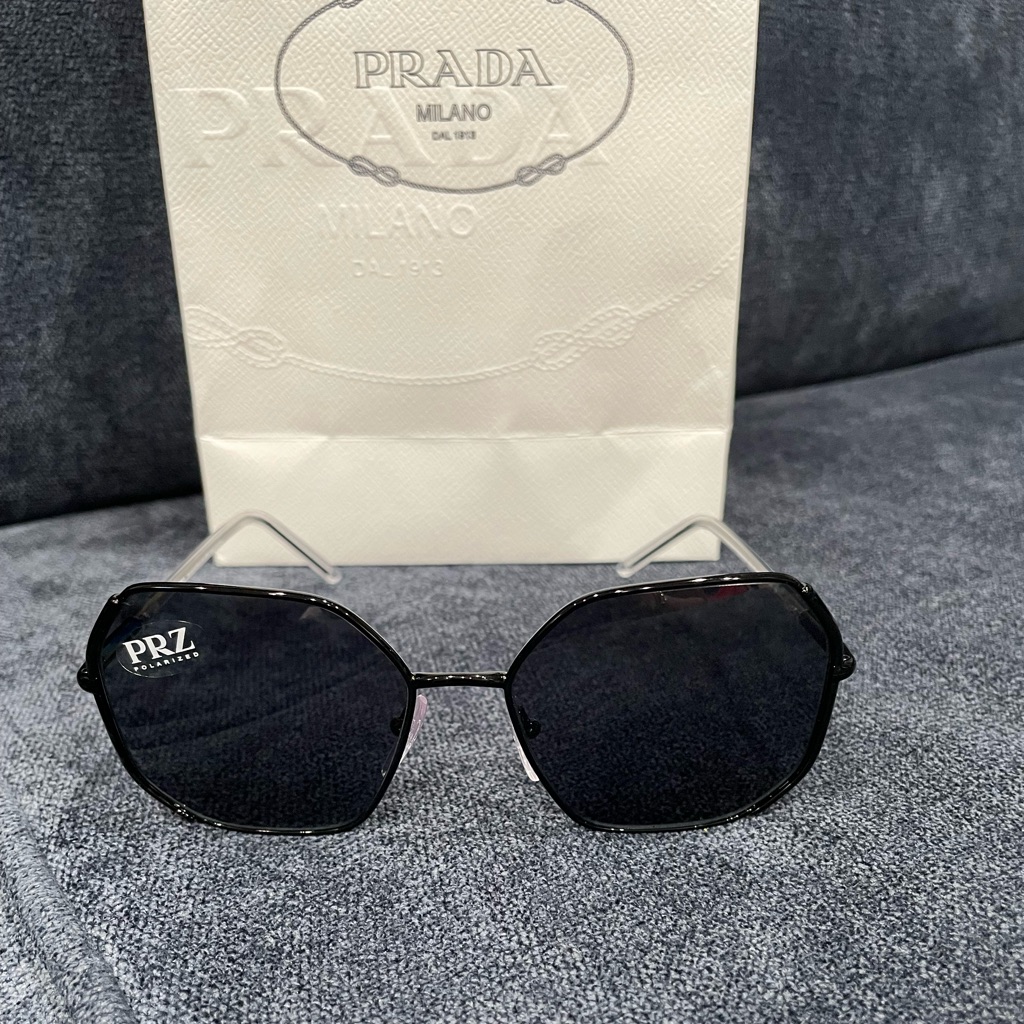 Prada Authentic Black Polarized Sunglasses -New With Tags And Receipt